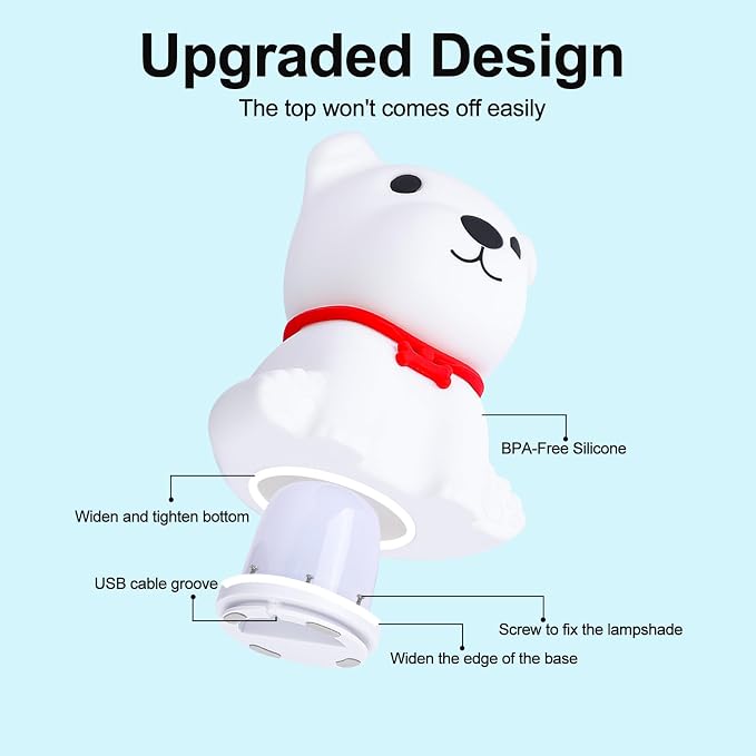 Tremdwoto Dog Night Light for Kids, Cute Colorful Night Light - Image 6