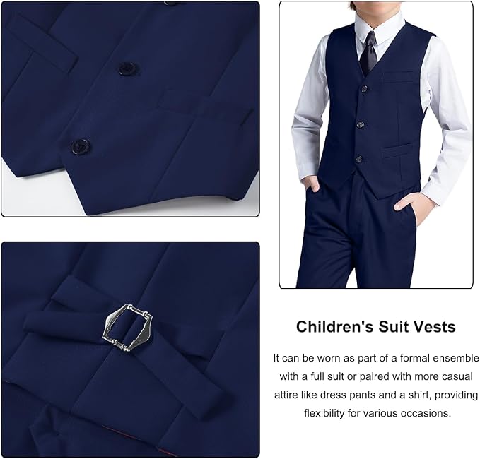 Boys Suit for Kids Teens Formal 5 Piece Tuxedo Suit Set - Image 4