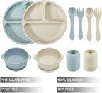 PandaEar Silicone Baby Feeding Set| 2 Divided Suction Plate + 2 Suction Bowl + - Image 2