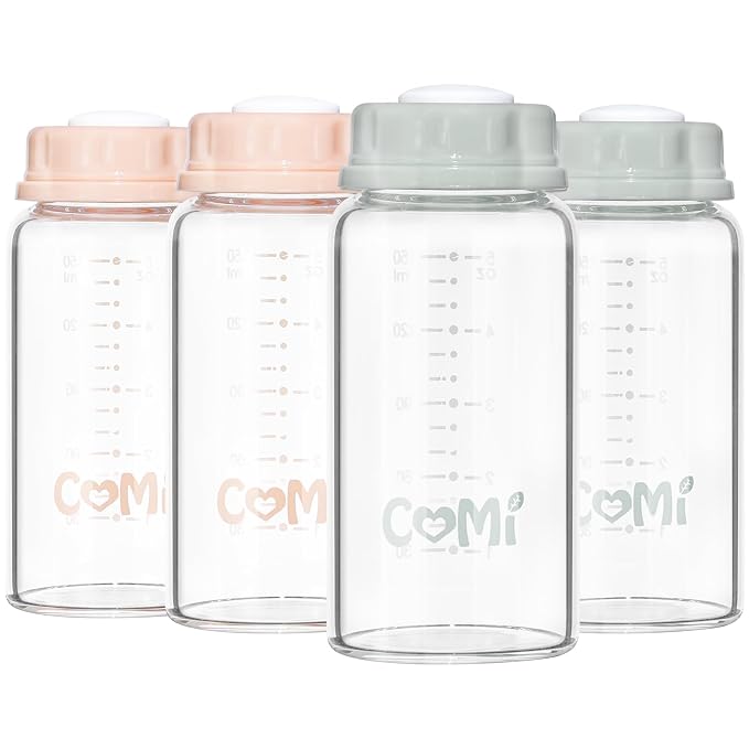 COMI Natural Glass Baby Bottle, Standard Neck Breastmilk Storage Bottle by COMI