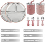 PandaEar Stainless Steel Baby Feeding Set | 2 Divided Suction Plates, 2 - Image 3
