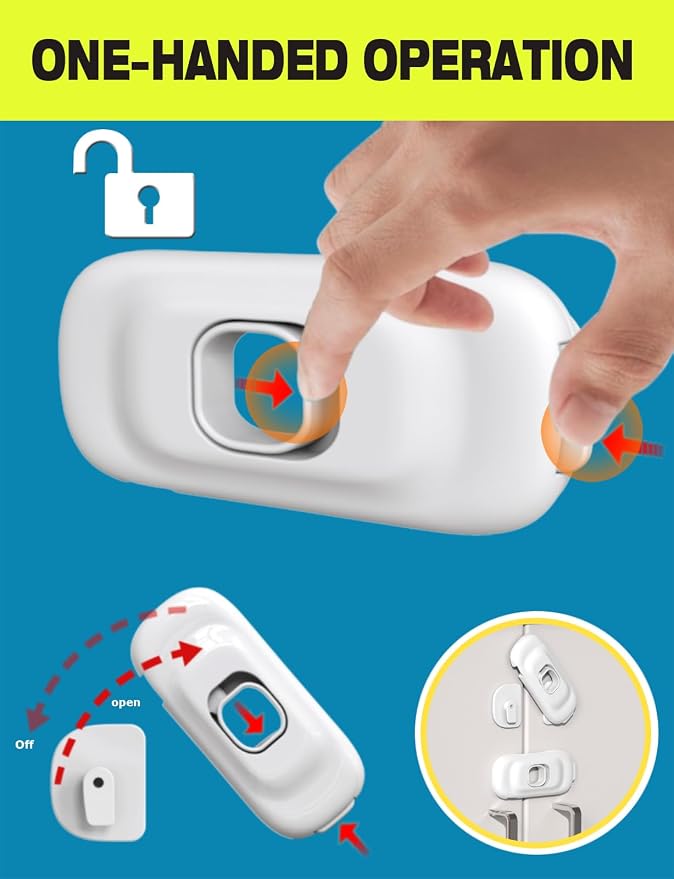 Child Proof Refrigerator Lock, 2 Pack Fridge Locks - Image 3