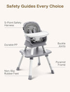 HARPPA 6 in 1 Baby High Chair, Convertible Infant Feeding Chair - Image 9