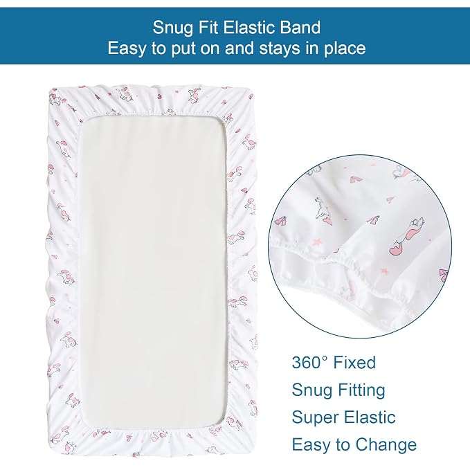 Girl Crib Sheets 2-Pack, Fitted 52'' x 28'' - Image 7