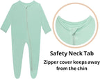 Baby Boy Footed Pajamas with Mittens, Rayon Made from Bamboo Sleepers, 2 Way - Image 2