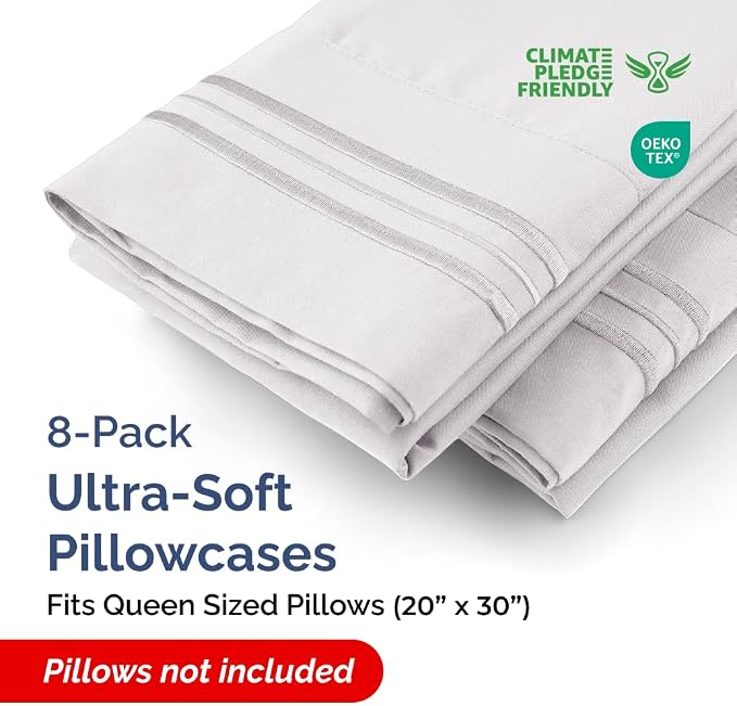 Queen Pillow Cases Set of 8 - Image 2