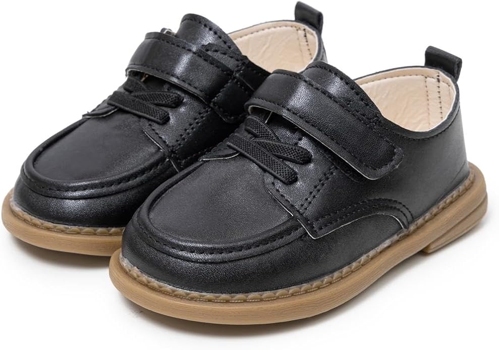 ohsofy Infant Baby Boy Oxford Shoes PU Leather Loafers Rubber and Soft Sole by ohsofy