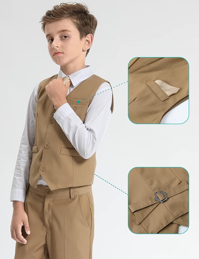 A&J DESIGN Boys 7-Piece Formal Suit Ring Bearer Outfit - Image 4