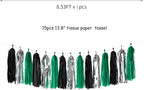 Black Green Silver Tassel Garland - Image 3