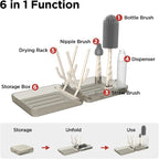 YOTIME Travel Bottle Brush Set, Auto-Open Rack & Vertical Brushs Drying Slots - Image 7