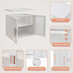 Storage Bins with Lids and Doors Storage Cabinet with Wheels Plastic Stackable - Image 5