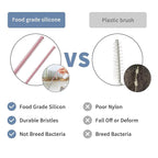 Reusable Silicone Straw Cleaner Brush Set, Flexible&Bendable Design, Dishwasher - Image 2