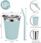 Kids Cups with Straws and Lids, 5 Pack 12oz Spill Proof Toddlers Straw Cup with - Image 2