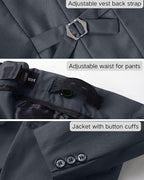 Boys' Formal Suit Set Adjustable Waist Suits - Image 3