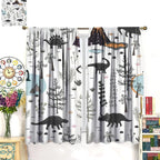 Funny Dinosaur Curtains Cute Dino Cartoon Animals Abstract Aesthetics Art Print - Image 4