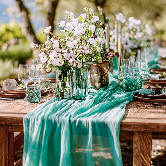 FEXIA 3 Pack Sky Blue Table Runner 35x120 Inches - Image 7