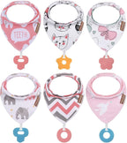 Baby Bandana Drool Bibs 6-Pack and Teething Toys 6-Pack Made by vuminbox