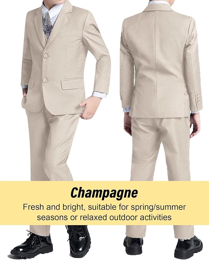 Boys’ Formal Suit 5 Piece Set, Toddler Tuxedos - Image 5