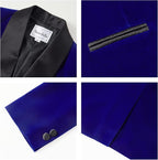 Boys Tuxedo Suit 3 Pieces Kids Formal Slim Fit Velvet Suits Set - Image 6