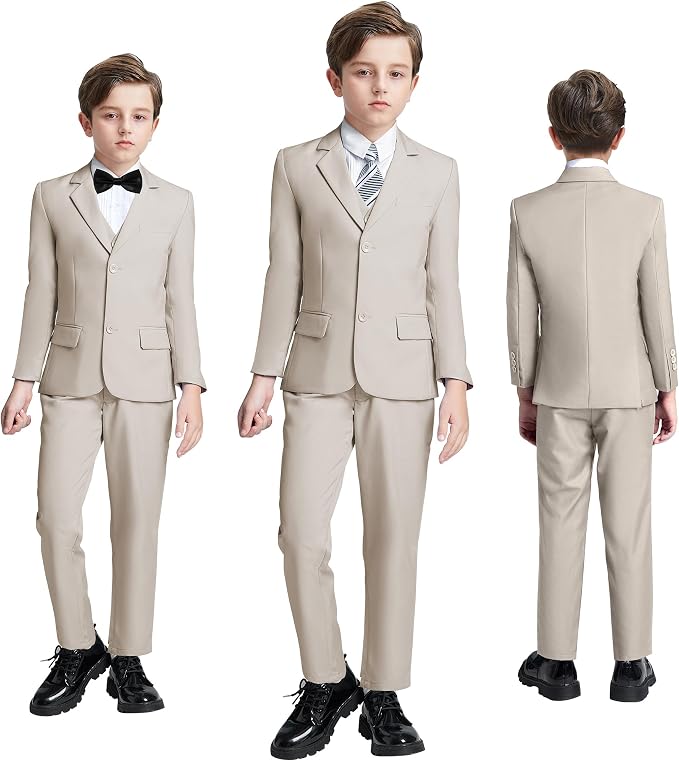 JPF Boy's Formal Suit Set Slim Fit Kids Tuxedo Suits - Image 6