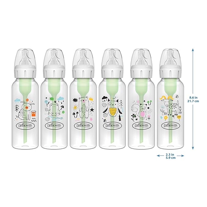 Dr. Brown's Natural Flow Anti-Colic Options+ Narrow Baby Bottle, Pig & Frog - Image 15
