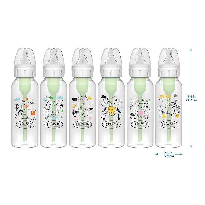 Dr. Brown's Natural Flow Anti-Colic Options+ Narrow Baby Bottle, Squirrel & Goat - Image 15