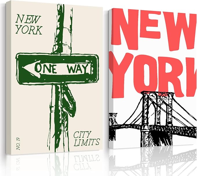 New York City Wall Art Nyc Canvas Wall Decor Vintage New York Pictures Poster by Unknown