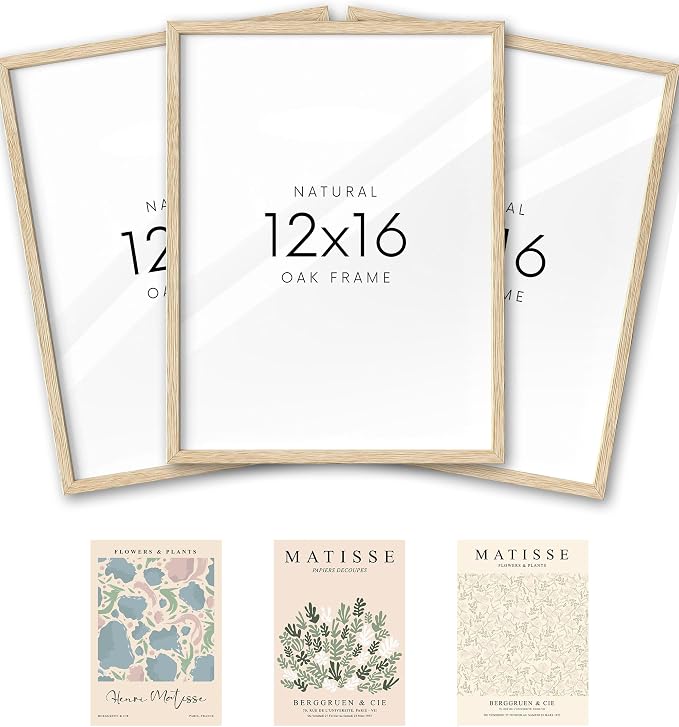 KensTro 12x16 Set of 3 Natural Oak Wood Picture Frame by KensTro
