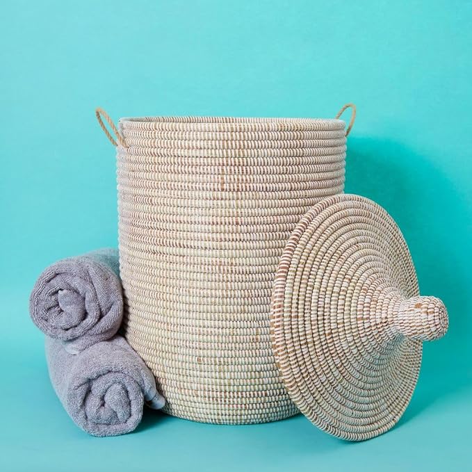 Wicker Basket, Storage & Organization, Home Decor, Laundry Hamper Bedroom by Senegalo
