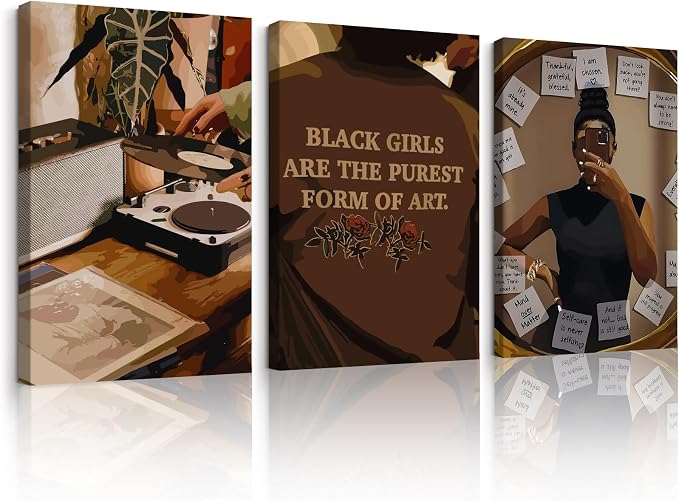 Black Girl Wall Art African American Woman Canvas Wall Decor Black Women by Unknown