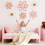 6Pcs Boho Nursery Decor, Daisy Flower Woven Macrame Wall Hanging 3 Sizes - Image 7