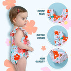 Newborn Baby Girl Ruffle Swimsuit Infant Toddler One Piece Floral Bikini Beach - Image 4