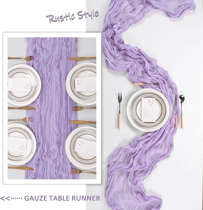 12 Pack Lilac Purple Cheesecloth Table Runner 10Ft Gauze Cheese Cloth Table - Image 6
