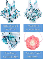 Baby Girl's Floral Print Ruffles Romper Summer Clothes - Image 2