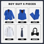 JPF Boy's Formal Suit Set Slim Fit Kids Tuxedo Suits - Image 2