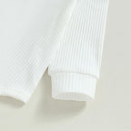 Newborn Baby Boy Girl Clothes Ribbed Knitted Long Sleeve Romper Pants Solid - Image 4