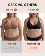 OEAK Womens Deep V Bras Wireless Comfortable Bra Supportive No Underwire Bras - Image 4