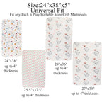 Pack n Play Sheet Stretchy Fitted Portable Mini Crib Sheets Set 3 Pack - Image 6