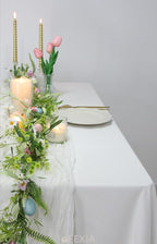 FEXIA 3 Pack White Cheesecloth Table Runner 35x120 Inches - Image 6