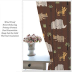 Jungle Safari Animals Blackout Curtains Cartoon Tropical Forest Animals - Image 2