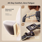 Baby Carrier with Hip Seat, BeBeBus 2-in-1 Ergonomic Newborn to Toddler Carrier - Image 4