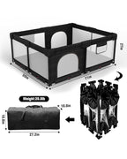 Foldable Baby Playpen with Gate, Extra Large Collapsible Play Yard - Image 2