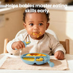 2 Pack Baby Plates with Suction, 2 Pack Silicone Forks and Spoons Set, Baby Led - Image 5