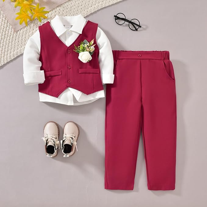 Toddler Boys Suit 3Pcs 1-5T - Image 4