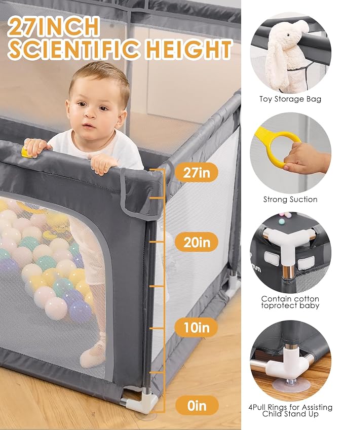 71" x 59" Extra Large Baby Playpen - Image 3