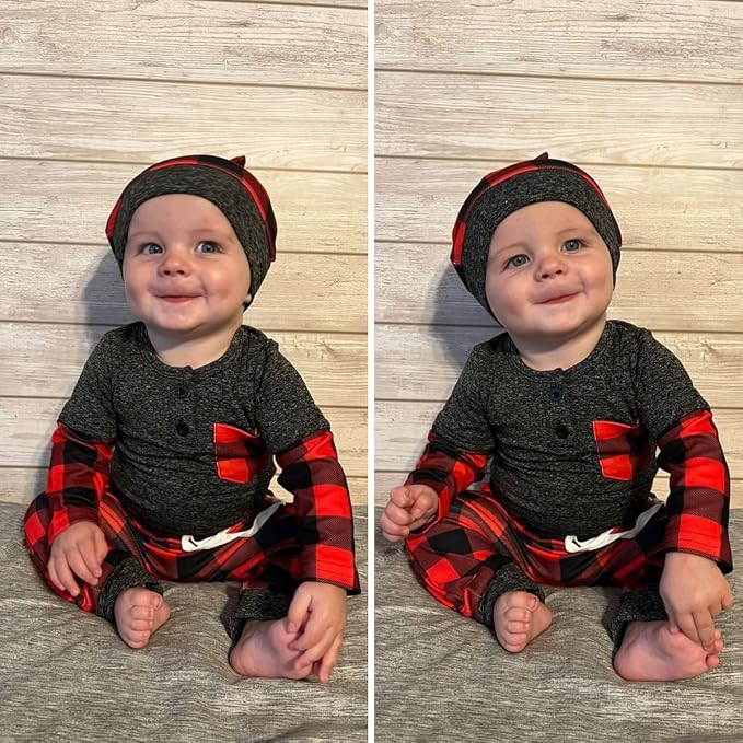 Aalizzwell Newborn Infant Baby Boys Fall Winter Outfit - Image 3
