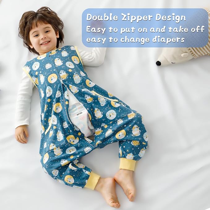 WONDAY Toddler Sleep Sack with Feet, 0.5 Tog Sleeping Sacks - Image 4