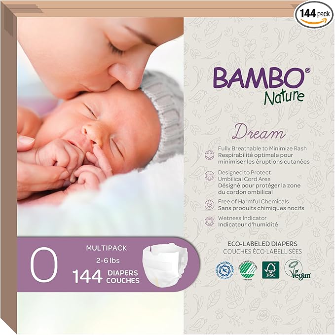 Bambo Nature Hypoallergenic Dream Baby Diapers, Premium Eco-Labeled Sustainable by BamboNature