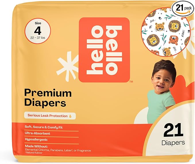 Hello Bello Diapers, Size 4 Wild Cats, Hypoallergenic by HelloBello