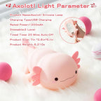 Axolotl Lamp, Cute Axolotl Night Light, Dimmable Silicone Animal Nursery Night - Image 7